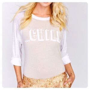 Wildfox "Chill" Baseball Tee XS
